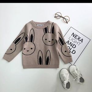 boys / girls sweater with bunny rabbit print • 5T